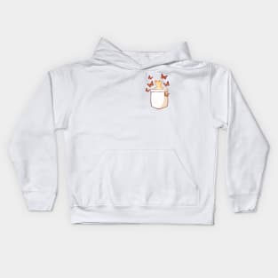 Pocket Cat and Butterflies Kids Hoodie